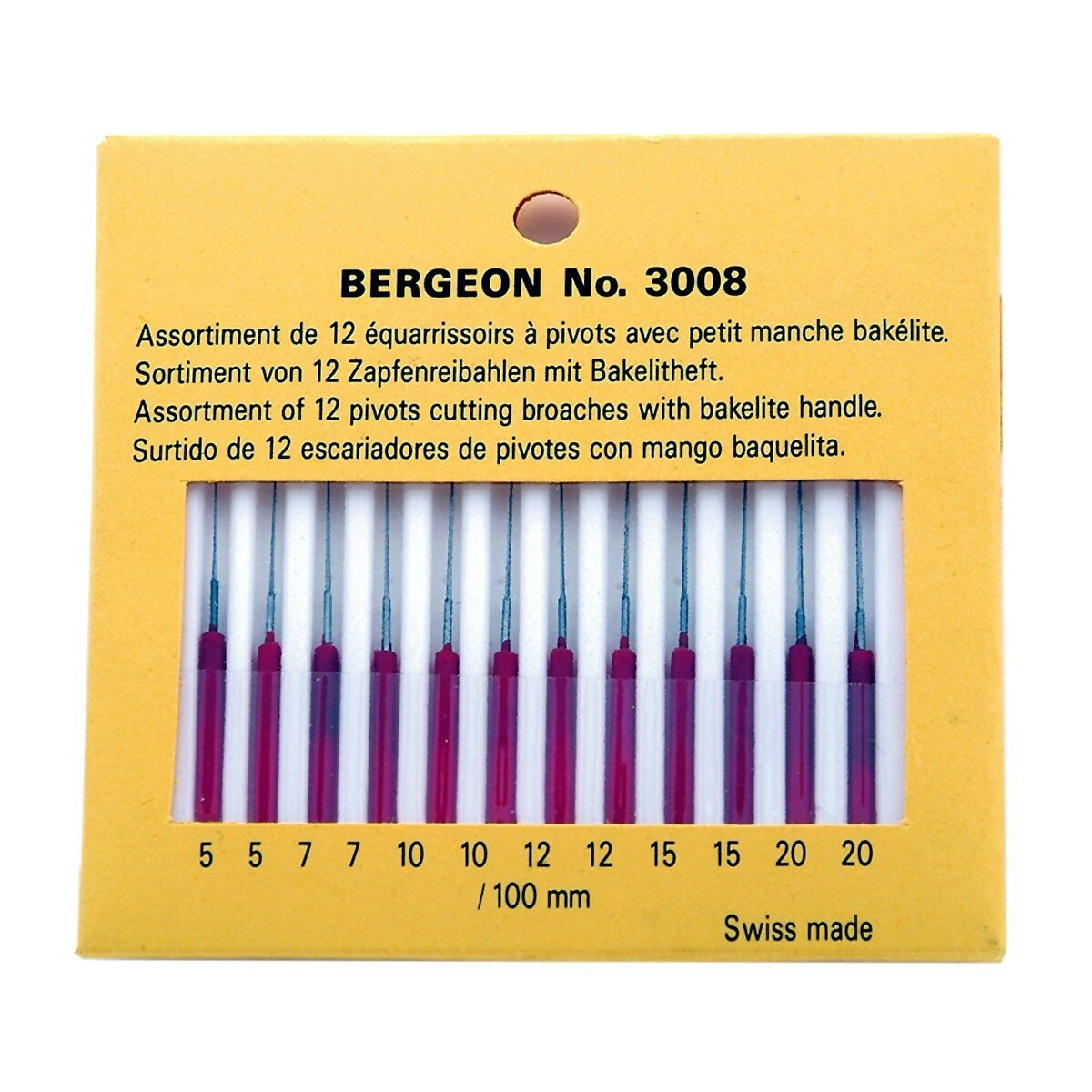 12 équarrissoirs Pour Aiguilles 0,30mm X 21mm - Neufs Avec étiquettes - Pour Horlogers