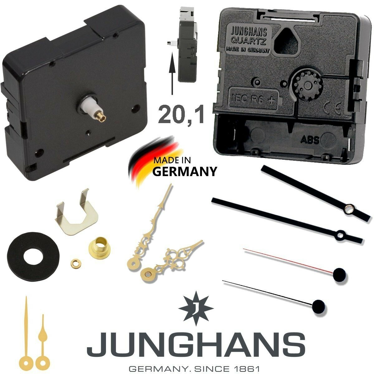 Lot De 5 Mouvements D'horloge à Quartz 2188 - Mécanisme De Remplacement Pour Horloge Murale DIY, Alimentation Pile AA