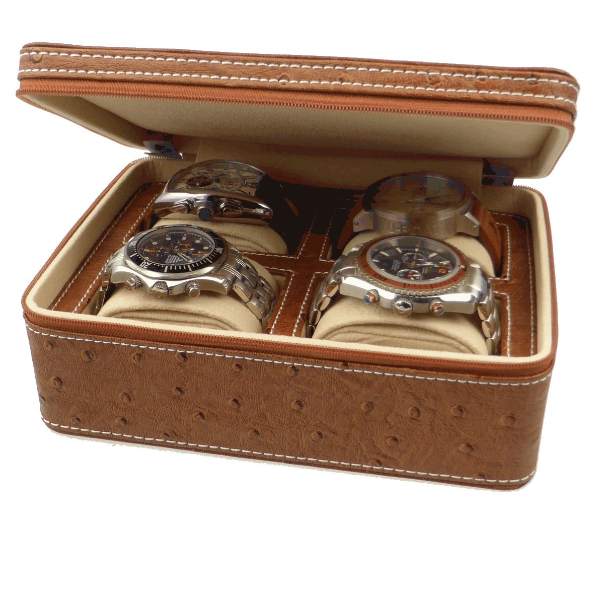 Achat Etui de voyage Scatola del Tempo pour 4 montres, en cuir gris