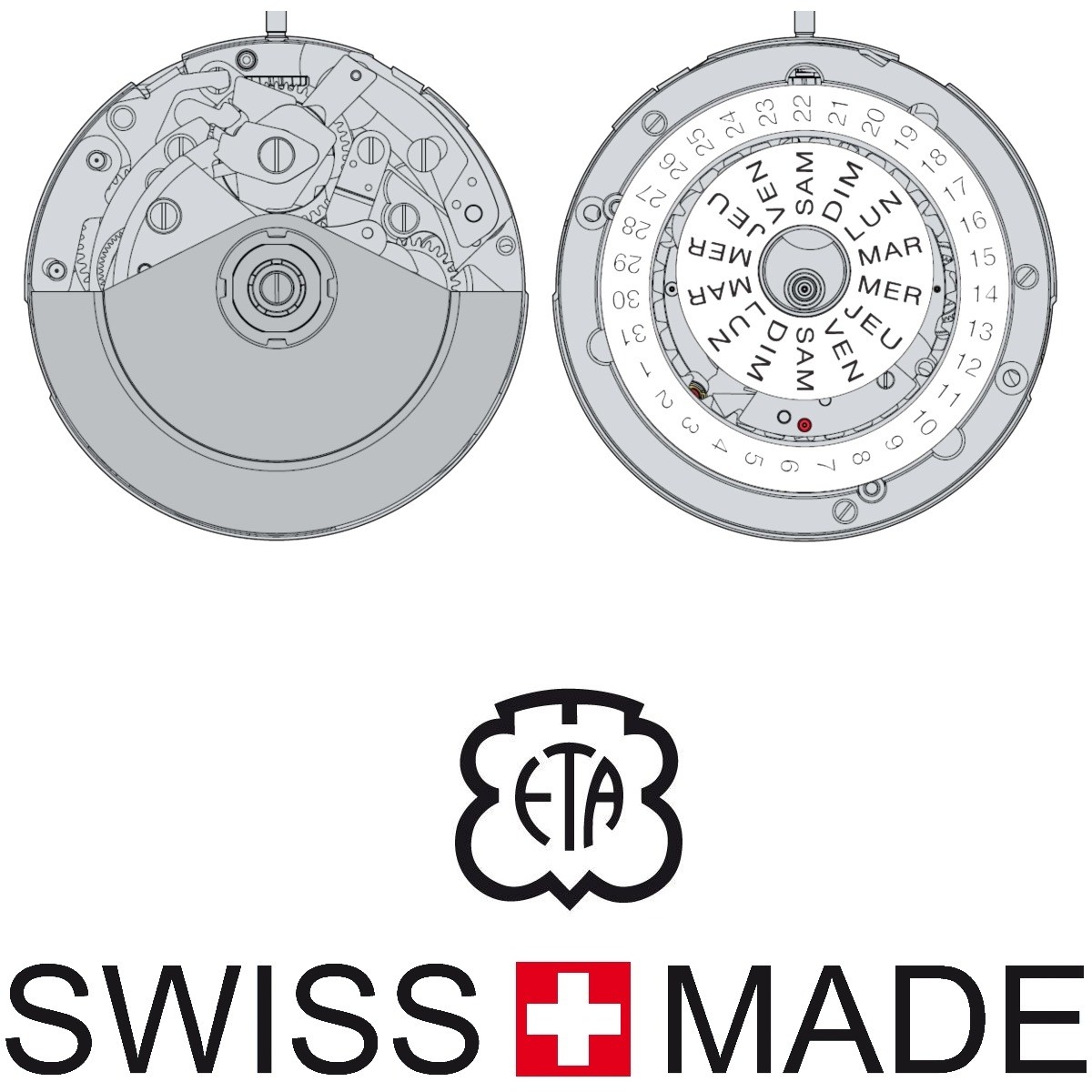 Mouvement ETA Valjoux 7750 chronographe Acheter un mouvement de montre ETA de remplacement