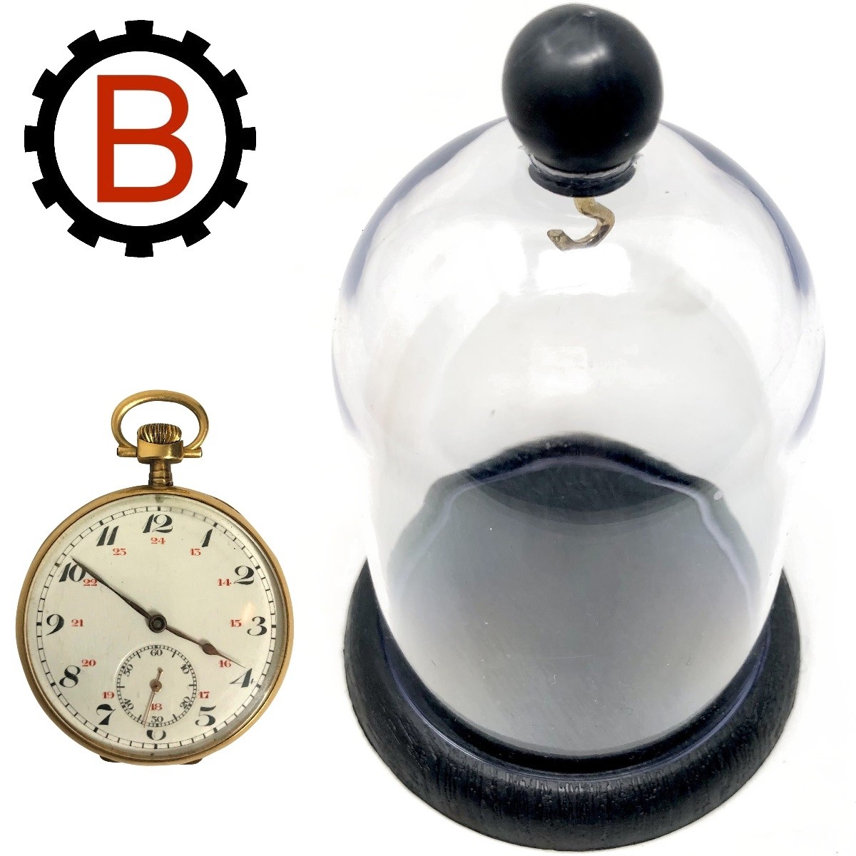1 VERRE BOMBER MONTRE POCHE GOUSSET DIAM. 25.6 mm