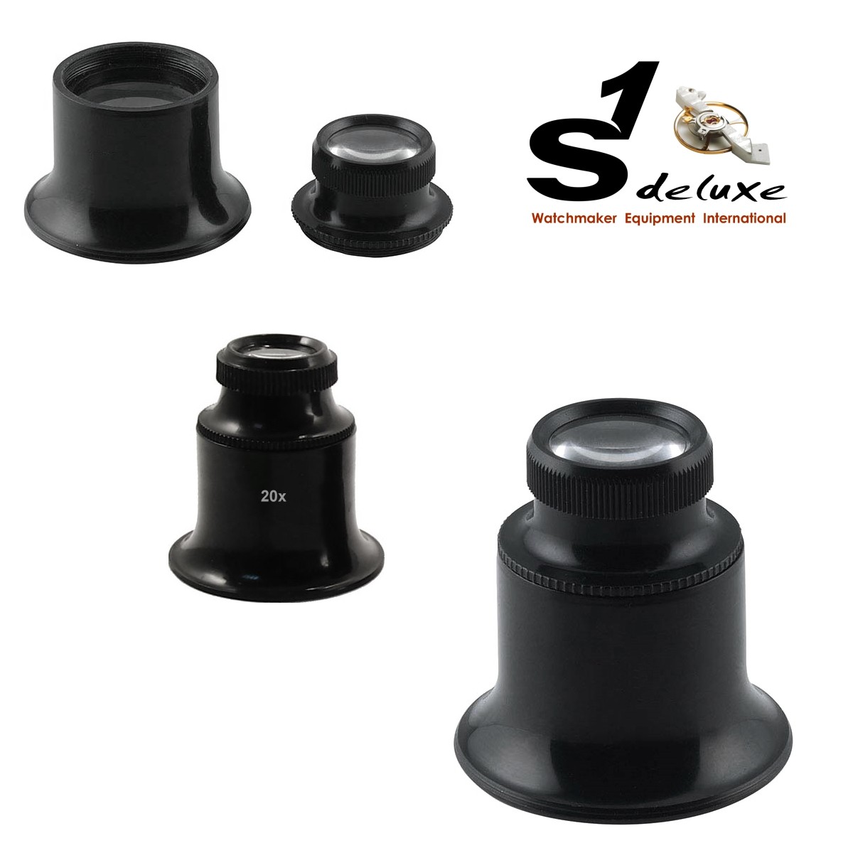 Loupe Grossissante 20X, Outil Professionnel de Réparation de Montre, Outil D'entretien pour Horlogers, Idéal pour les Bijoutiers, livré avec un Kit de Presse pour Batterie de