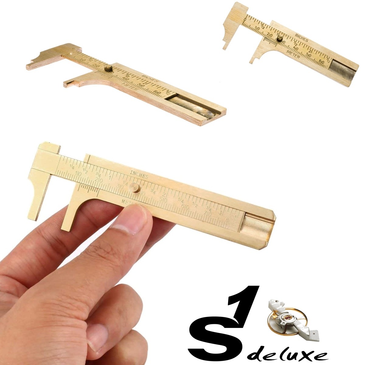 2 Pièces Pied À Coulisse Pratique En Laiton 0-100mm,Outil De Mesure De