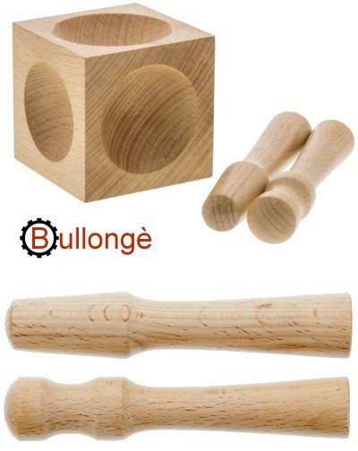 Dé à emboutir et 2 bouterolles en bois DomeXX-3