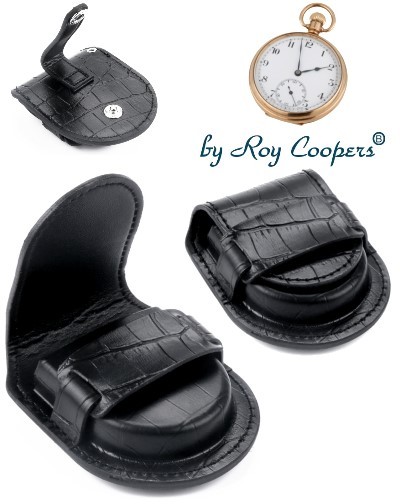 Etui Roy Coopers CROCO NOIR pour montre gousset