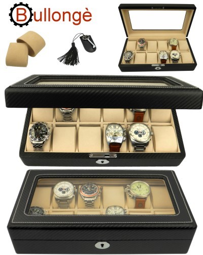Coffret pour 12 montres CARBONIO FINESTRA by BULLONGÈ