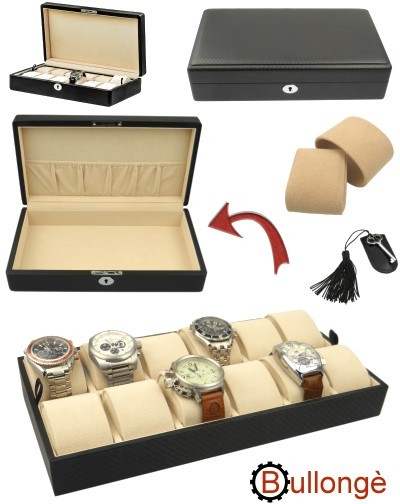 Coffret pour 12 montres CARBONIO COMBINETTA by BULLONGÈ