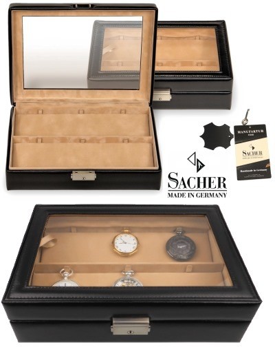 Vitrine noir SACHER 6 NOIR pour montres à gousset