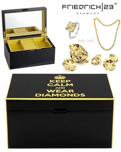Coffret à bijoux KEEP CALM MAX NOIR BRILLANT