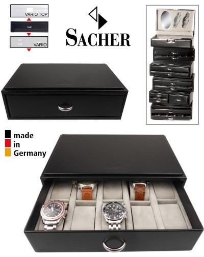 Coffret empilable pour 10 montres SACHER VARIO MODUL 10S