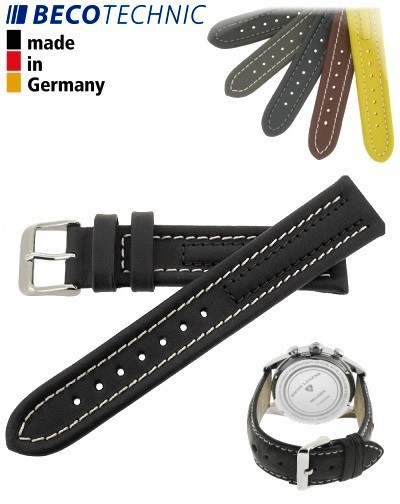 Bracelet de montre Arizona 20mm noir / acier INOX