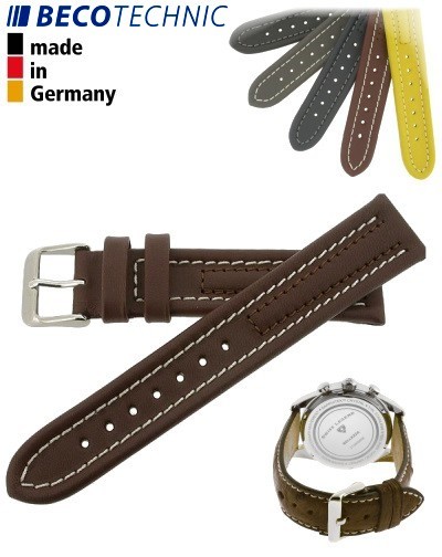 Bracelet de montre Arizona 18mm marron / acier INOX