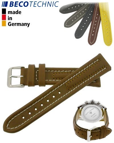Bracelet de montre Arizona 18mm cognac / acier INOX