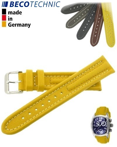Bracelet de montre Arizona 22mm jaune / acier INOX