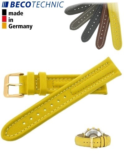 Bracelet de montre Arizona 18mm jaune / plaqué or