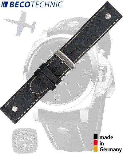 Bracelet de montre en veau CHRONO 18mm noir