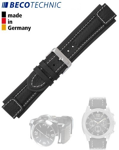Bracelet de haute qualité TERRASCO en cuir noir 18mm