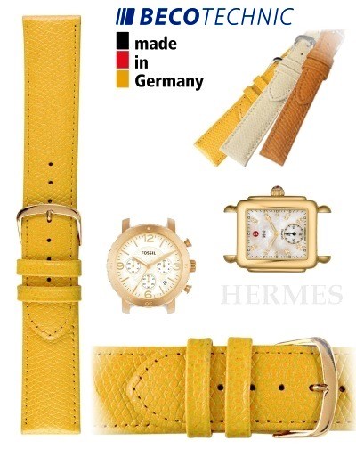 Bracelet de montre HERMES 14mm jaune / plaqué or