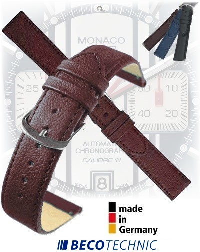 Bracelet montre en cuir NAPPA brun 18mm Inox