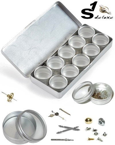 Coffret en alu, 10 boîtes pour pièces détachées montres