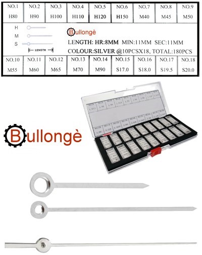 Assortiment d’aiguilles couleur argent pour montres BA180