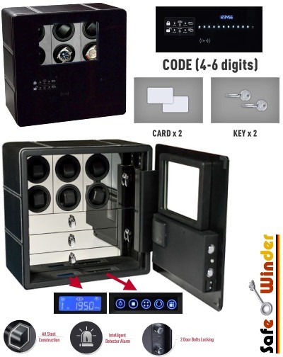 Safewinder Type PRESTIGE X6 = Coffre-fort & 6 Remontoirs
