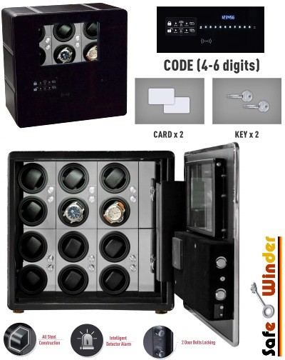 Safewinder Type PRESTIGE X12 = Coffre-fort & 12 Remontoirs