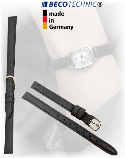 Beco Technic POLO G bracelet de montre en cuir noir de 8mm
