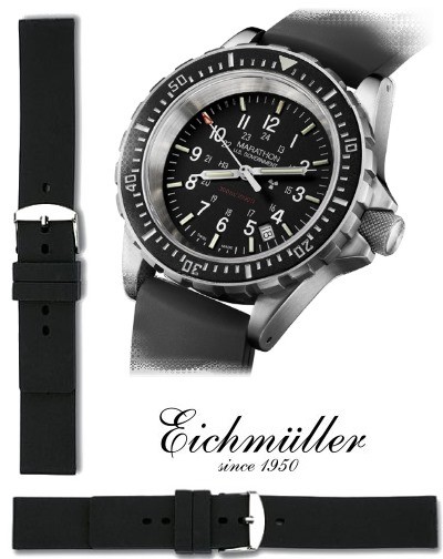 Bracelet silicone PLONGEUR noir 18mm