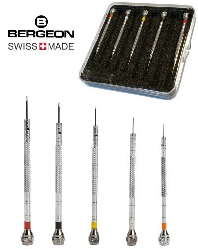 5 tournevis d'horloger BERGEON 2868 qualité supérieure