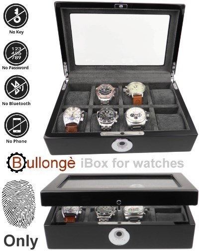 Boite a montre BULLONGÈ iBOX 8, verrouillage par empreinte digitale