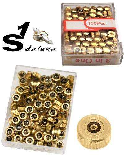Boite de 100 couronnes DORÉES à joint pour montres