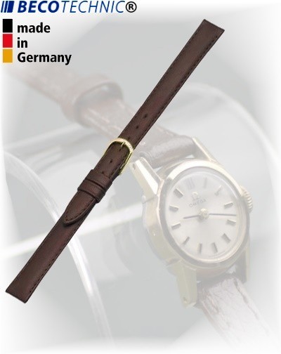 Beco Technic POLO G bracelet de montre cuir brun foncé 10mm