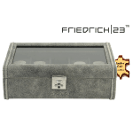 Coffret à montres Friedrich|23 Cubano Vintage Gris L en cuir 