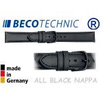 Bracelet montre en cuir ALL BLACK NAPPA 20mm noir