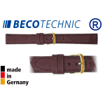 Bracelet montre en cuir NAPPA brun 12mm plaqué or