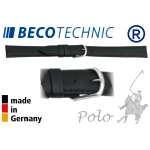 Beco Technic POLO S bracelet de montre en cuir noir de 8mm